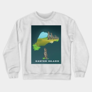 Easter Island travel poster Crewneck Sweatshirt